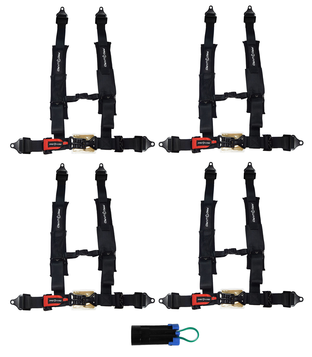 ProGuard Offroad (4) Harnesses - Black 3" Straps 4 Points of Contact Bypass Clip