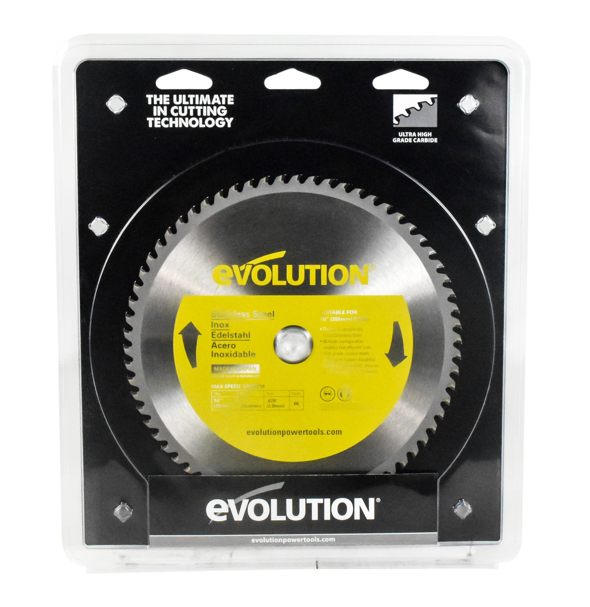 Evolution Power Tools 10BLADESSN Stainless Steel Cutting Saw Blade, 10-Inch x 66-Tooth