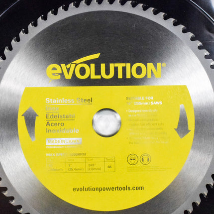 Evolution Power Tools 10BLADESSN Stainless Steel Cutting Saw Blade, 10-Inch x 66-Tooth