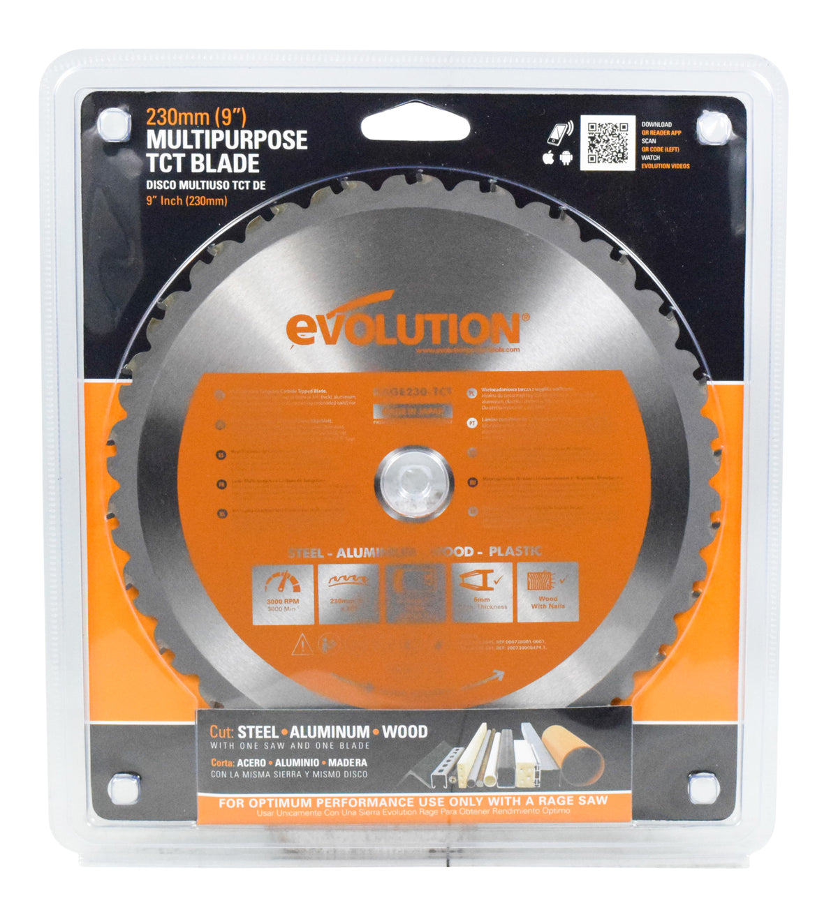 Evolution Power Tools RAGE230BLADE 9-Inch Multipurpose Cutting Blade