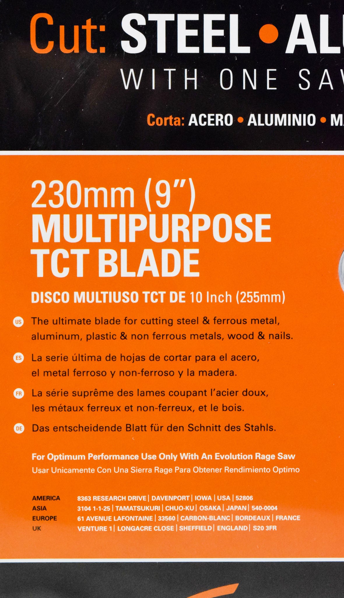 Evolution Power Tools RAGE230BLADE 9-Inch Multipurpose Cutting Blade