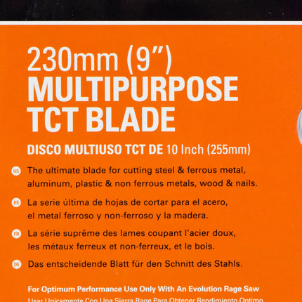 Evolution Power Tools RAGE230BLADE 9-Inch Multipurpose Cutting Blade