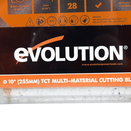 Evolution Power Tools RAGE255BLADE Saw Blade 10 in. Multipurpose Carbide Dry Cut