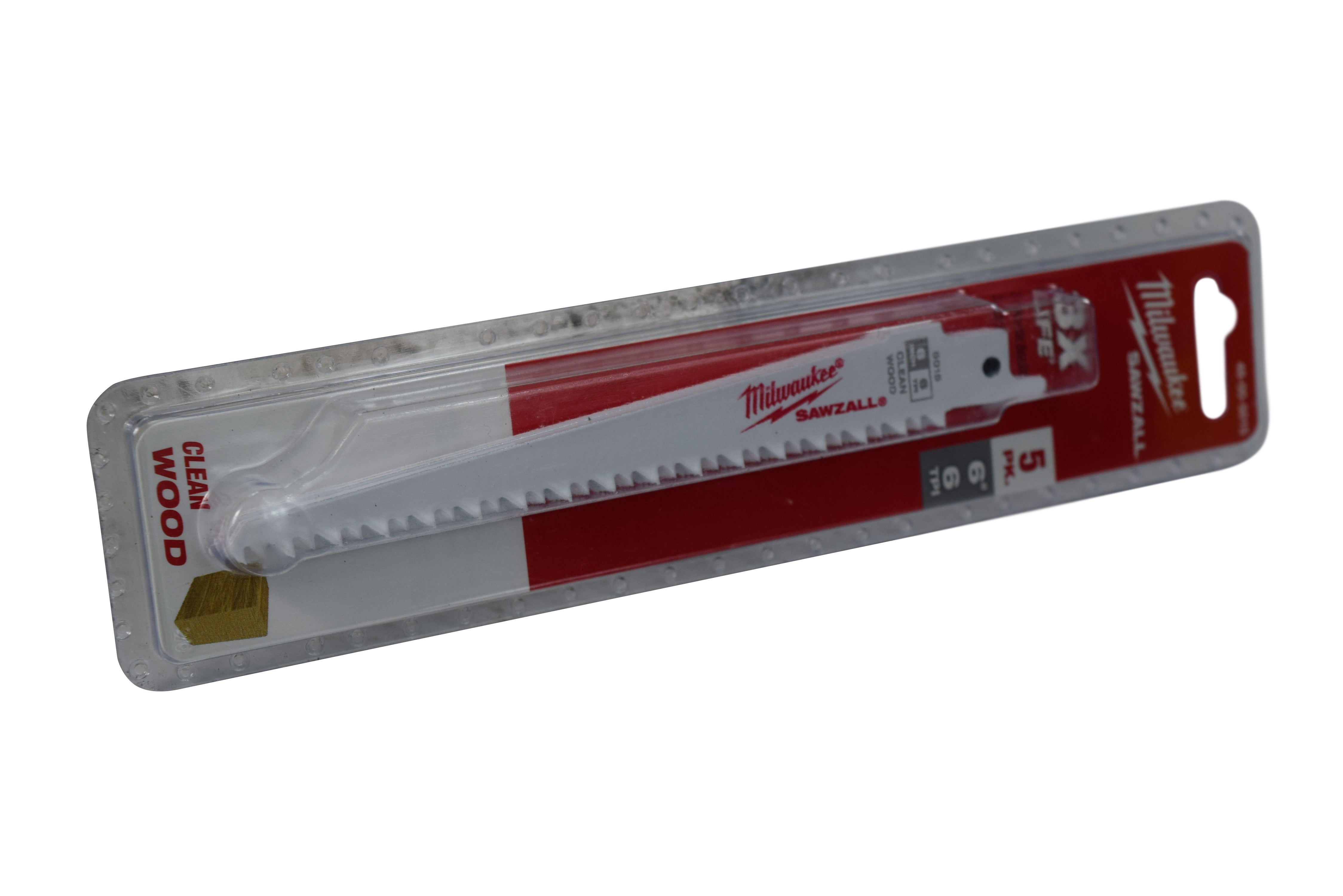 MILWAUKEE 48-00-5015 6"L x 6 TPI Wood Cutting Bi-Metal Reciprocating Saw Blade
