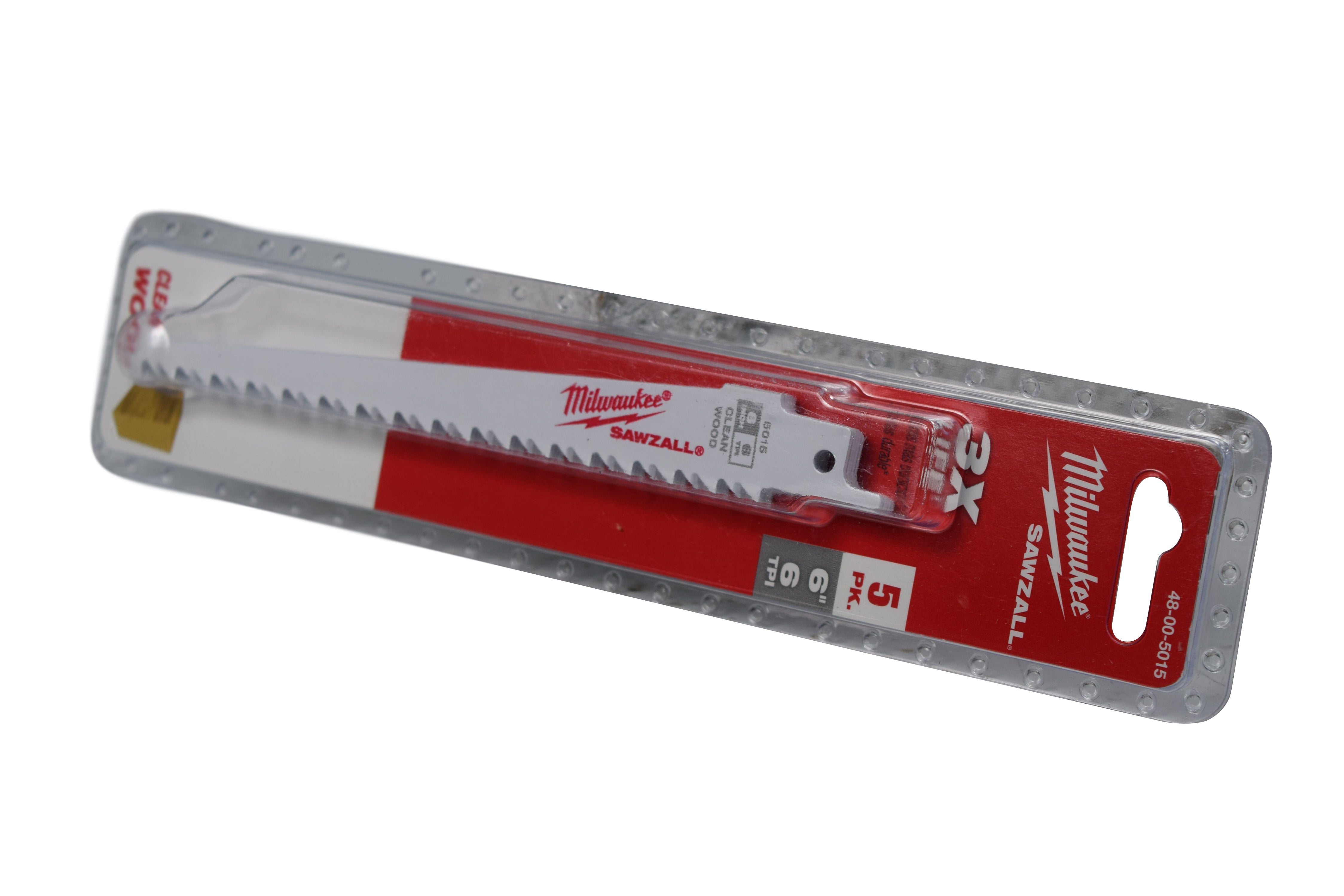 MILWAUKEE 48-00-5015 6"L x 6 TPI Wood Cutting Bi-Metal Reciprocating Saw Blade