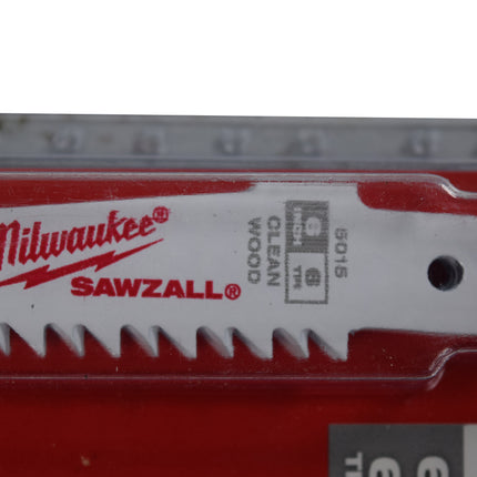 MILWAUKEE 48-00-5015 6"L x 6 TPI Wood Cutting Bi-Metal Reciprocating Saw Blade