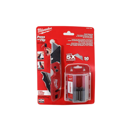 Milwaukee 48-22-1504 FASTBACK w/ Storage & 50PC General Utility Blades Set