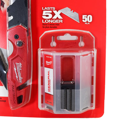 Milwaukee 48-22-1504 FASTBACK w/ Storage & 50PC General Utility Blades Set