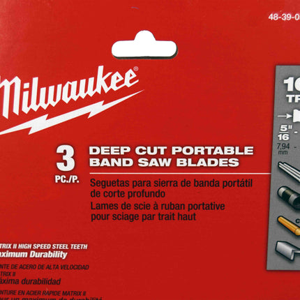 Milwaukee 48-39-0501 10 TPI Standard Deep Cut Portable Band Saw Blade