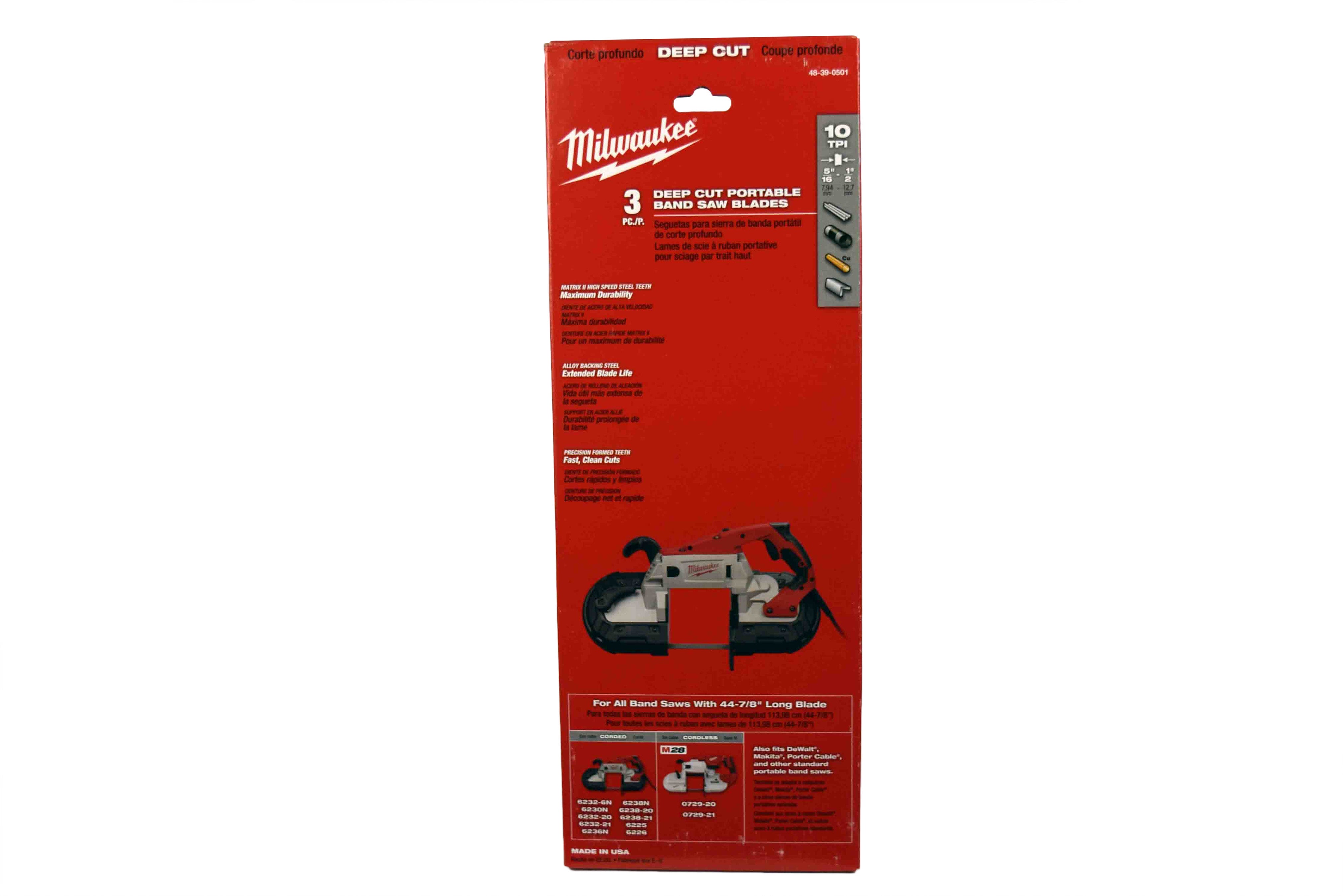 Milwaukee 48-39-0501 10 TPI Standard Deep Cut Portable Band Saw Blade
