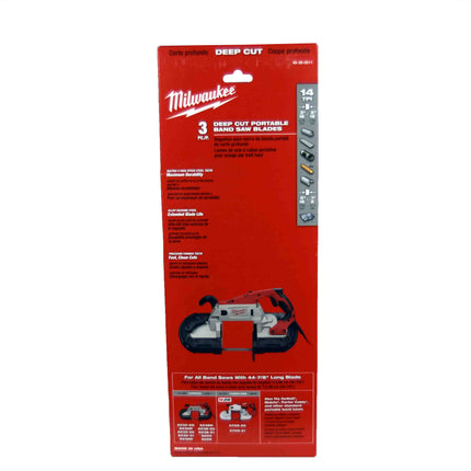 Milwaukee 48-39-0511 14 TPI Standard Deep Cut Portable Band Saw Blade 3 Pack