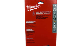 Milwaukee 48-39-0511 14 TPI Standard Deep Cut Portable Band Saw Blade 3 Pack