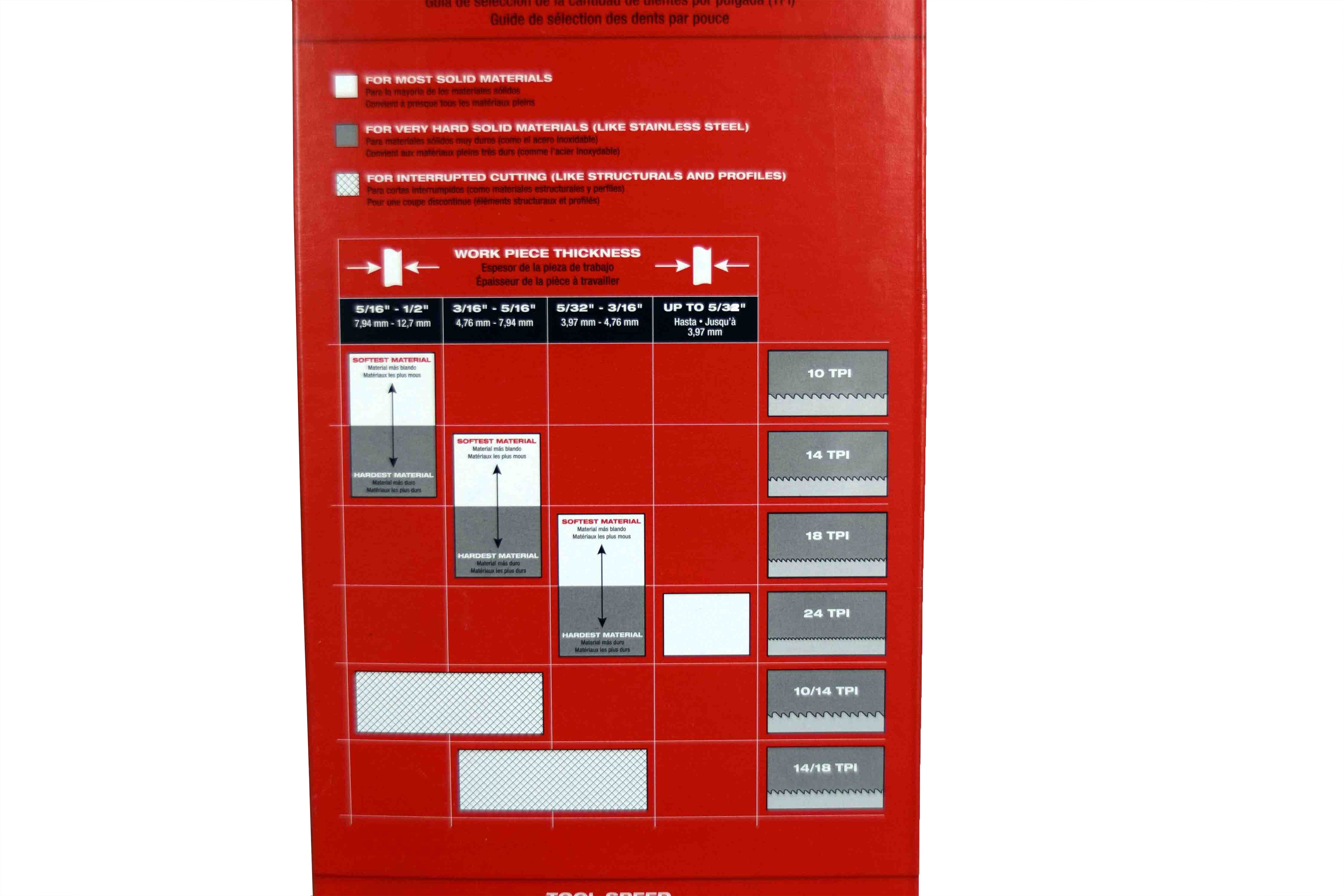 Milwaukee 48-39-0511 14 TPI Standard Deep Cut Portable Band Saw Blade 3 Pack
