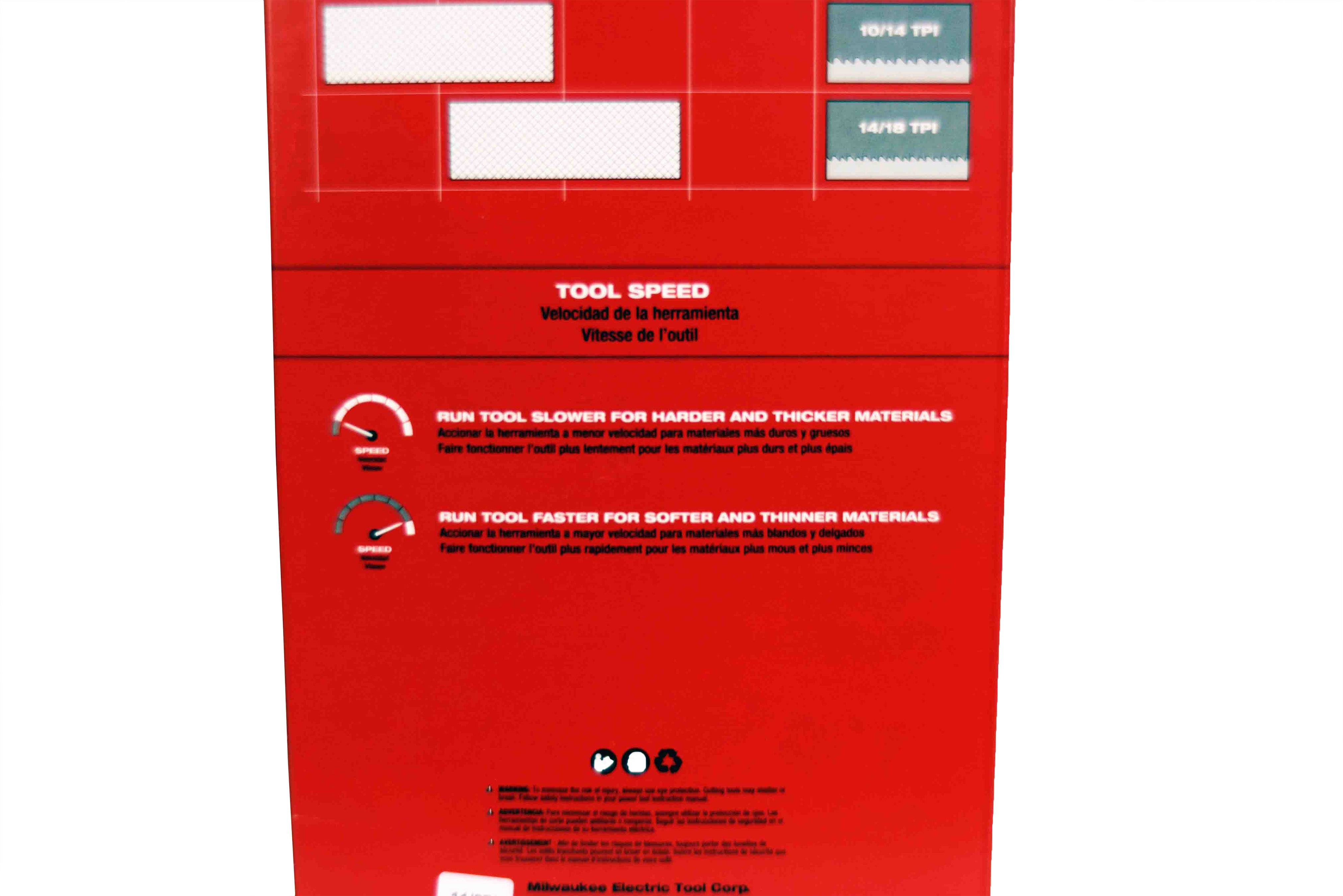 Milwaukee 48-39-0511 14 TPI Standard Deep Cut Portable Band Saw Blade 3 Pack