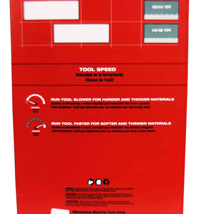 Milwaukee 48-39-0511 14 TPI Standard Deep Cut Portable Band Saw Blade 3 Pack