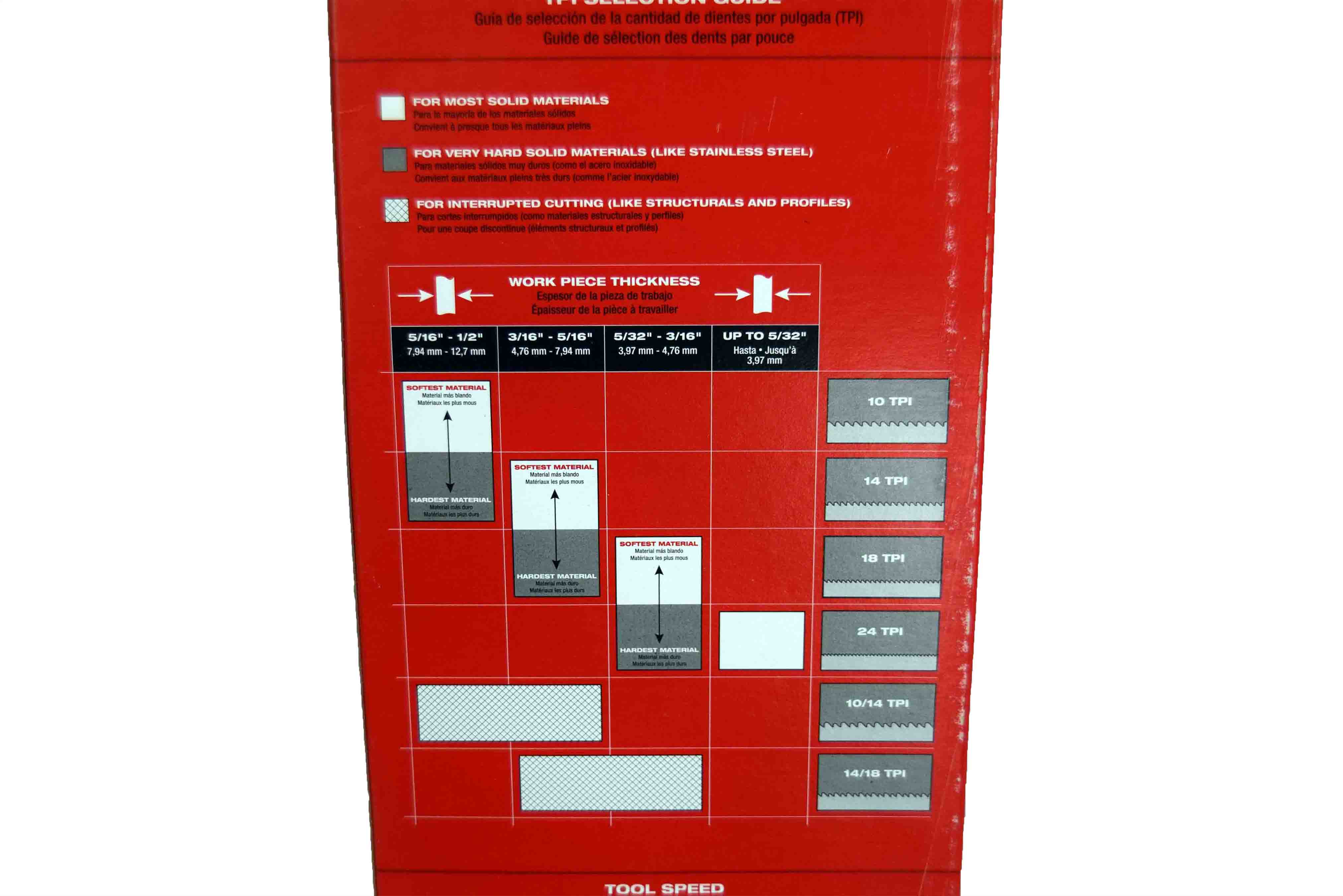Milwaukee 48-39-0521 18 TPI Standard Deep Cut Band Saw Blade 3 Pack