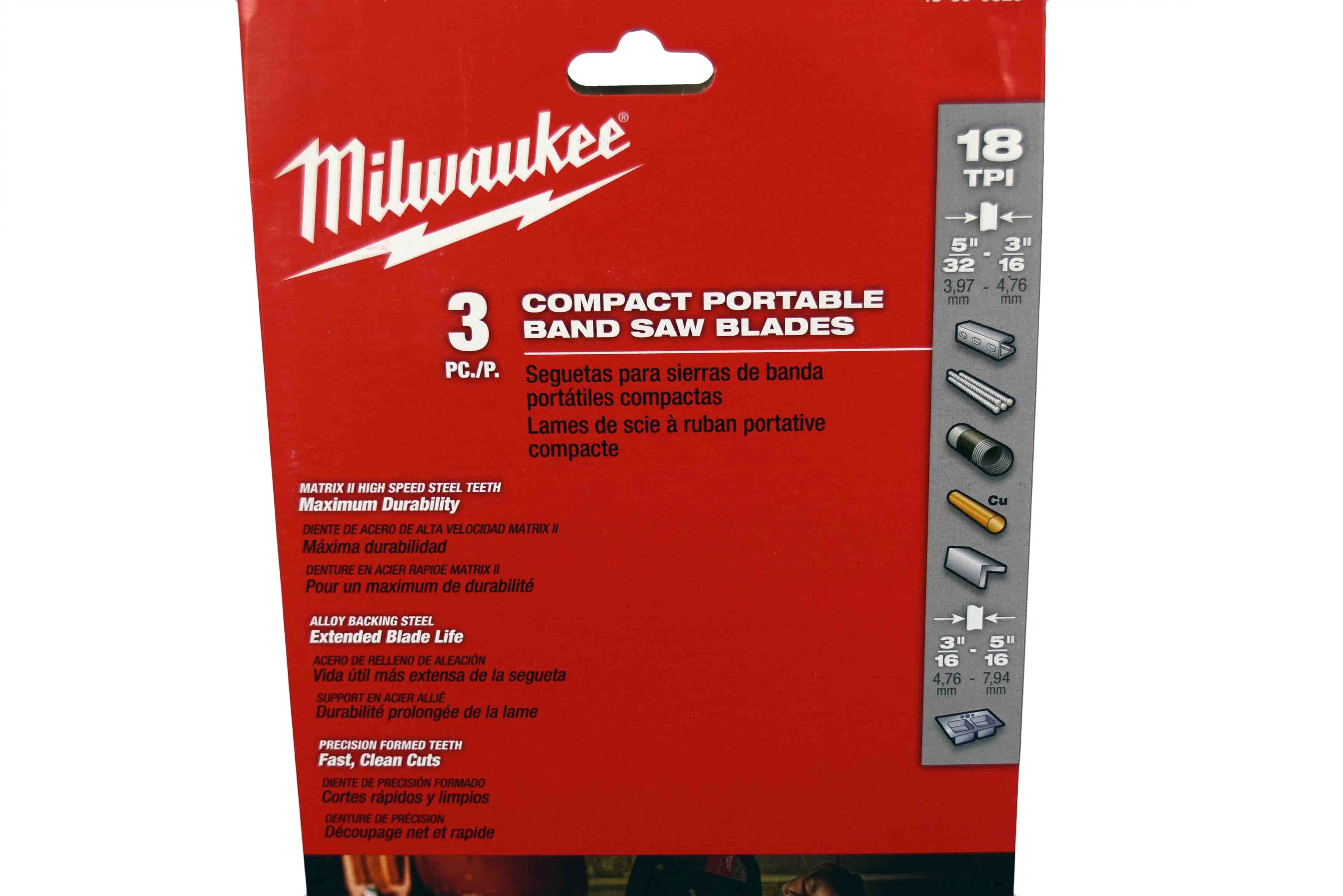 Milwaukee 48-39-0529 35-3/8 in. 18 TPI Compact Portable Band Saw Blade 3-Pack