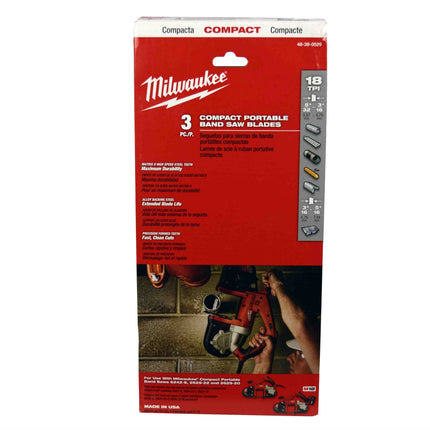 Milwaukee 48-39-0529 35-3/8 in. 18 TPI Compact Portable Band Saw Blade 3-Pack