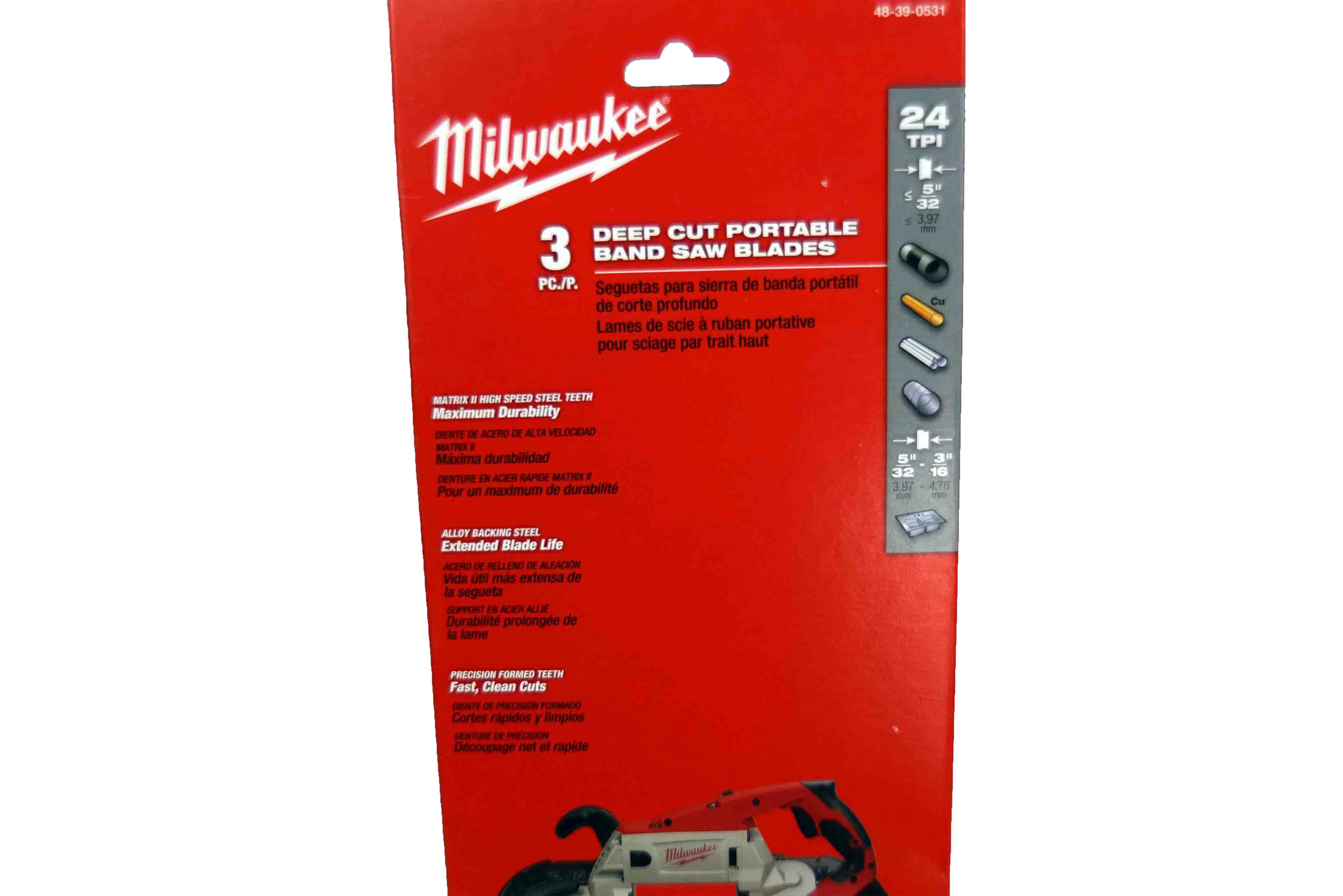 Milwaukee 48-39-0531 24 TPI Standard Deep Cut Band Saw Blade 3 Pack