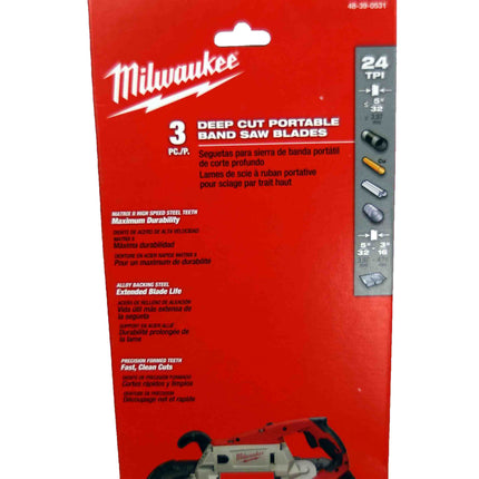 Milwaukee 48-39-0531 24 TPI Standard Deep Cut Band Saw Blade 3 Pack