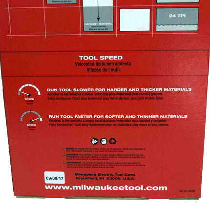 Milwaukee 48-39-0539 Compact Portable Band Saw Blade 24 TPI