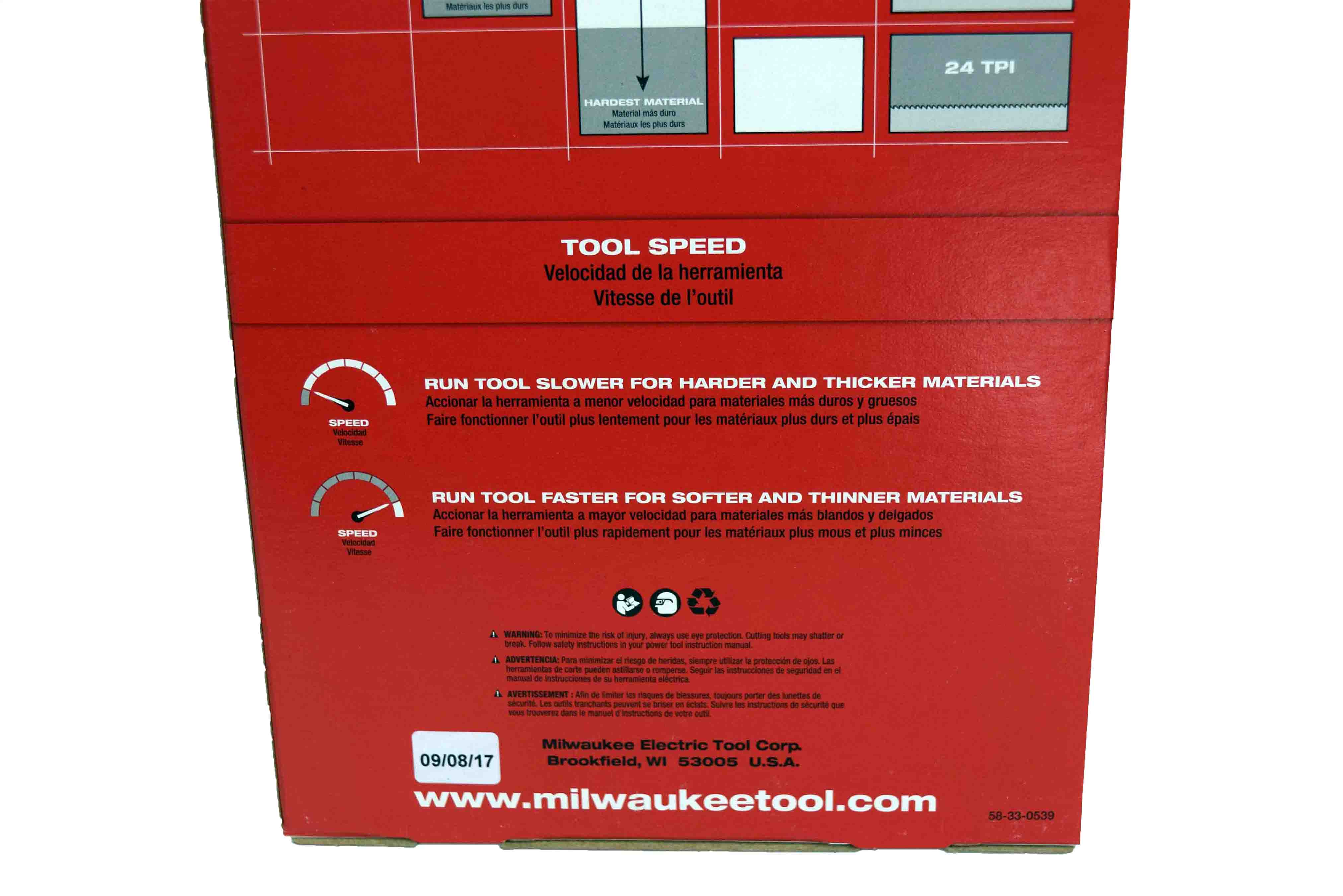Milwaukee 48-39-0539 Compact Portable Band Saw Blade 24 TPI
