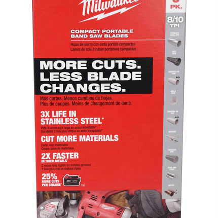 Milwaukee 48-39-0609 35-3/8inch 8-10 Tpi Extreme Thick Metal Compact