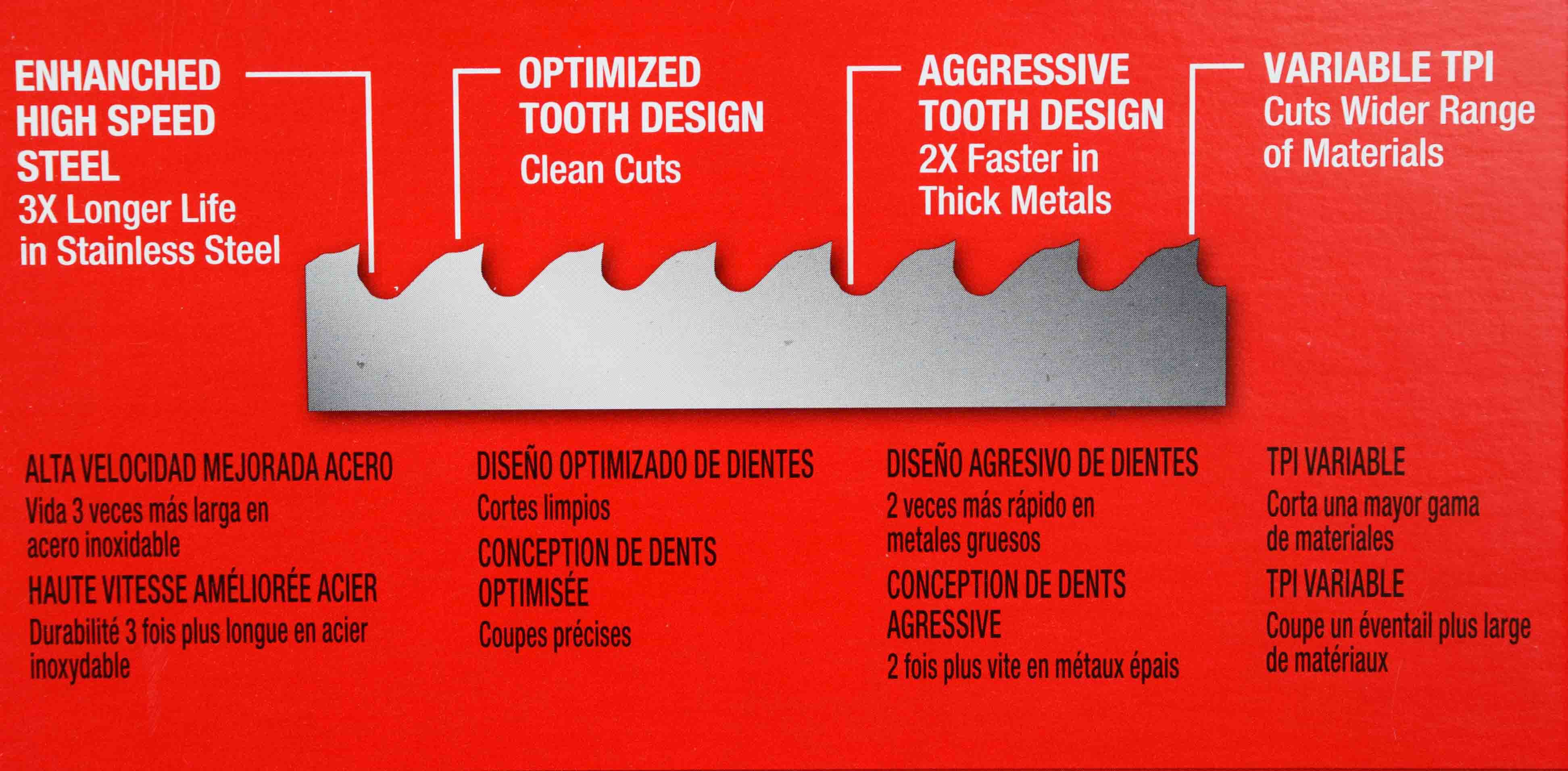 Milwaukee 48-39-0611 44-7/8inch Bandsaw Blades Extreme Thin Metal Deep Cut 12/14 TPI (3 Pack)