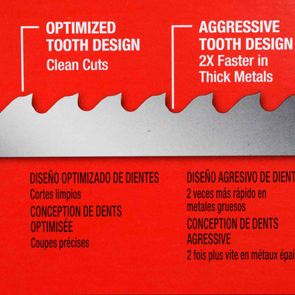 Milwaukee 48-39-0611 44-7/8inch Bandsaw Blades Extreme Thin Metal Deep Cut 12/14 TPI (3 Pack)