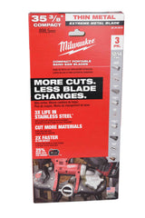 Milwaukee 48-39-0619 35-3/8inch Bandsaw Blades Extreme Thin Metal Compact 12/14 TPI (3 Pack)