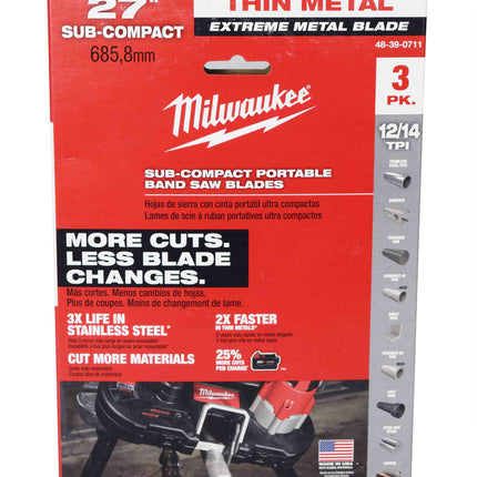 Milwaukee 48-39-0711 27inch 18-Tpi Extreme Thin Metal Bandsaw Blades 3