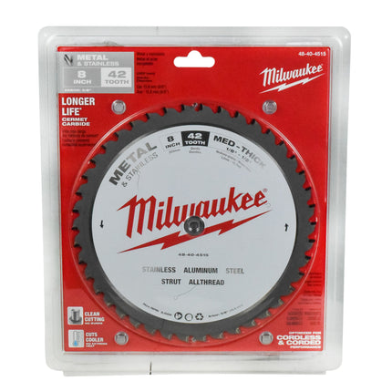 Milwaukee 48-40-4515 8" 42 Teeth Metal & Stainless Cutting Circular Saw Blade