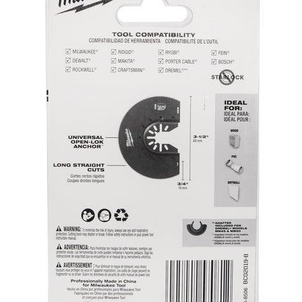 Milwaukee 49-25-1121 OPEN-LOK  3-1/2" HCS SEGMENTED WOOD BLADE 1PK