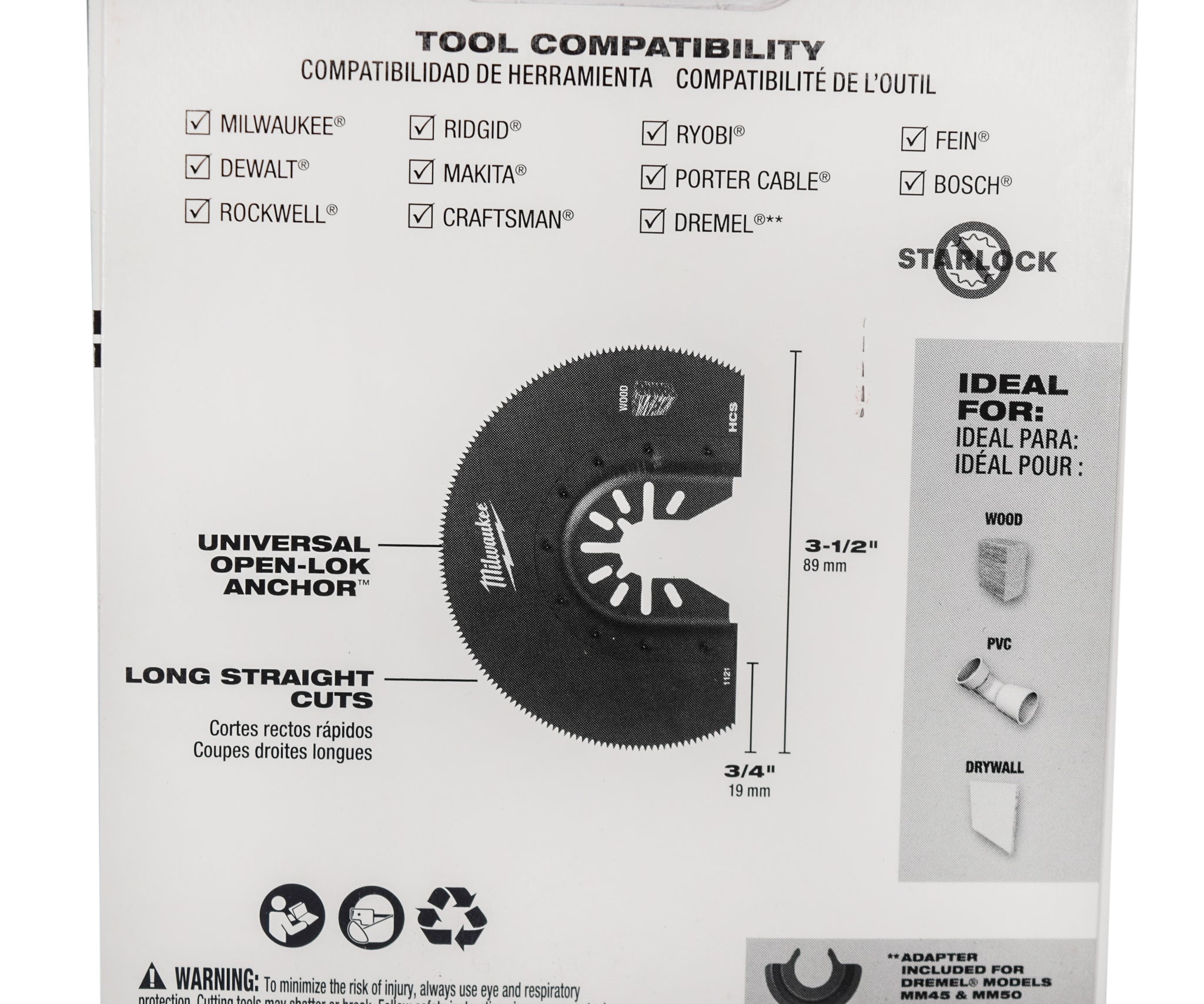 Milwaukee 49-25-1121 OPEN-LOK  3-1/2" HCS SEGMENTED WOOD BLADE 1PK