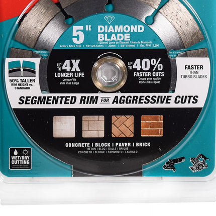 Makita B-69618 5-inch General Purpose Segmented Rim Diamond Blade
