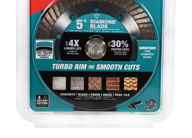 Makita B-69711 5 in. General Purpose Turbo Rim Diamond Blade 1-Pack