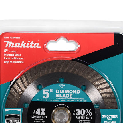 Makita B-69711 5 in. General Purpose Turbo Rim Diamond Blade 1-Pack