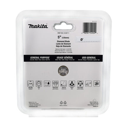 Makita B-69711 5 in. General Purpose Turbo Rim Diamond Blade 1-Pack