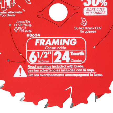Diablo D0624A 6-1/2" x 24-Teeth Framing Saw Blade for Wood
