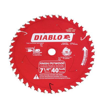 Diablo D0740A 7-1/4" x 40-Teeth Finish Saw Blade for Wood