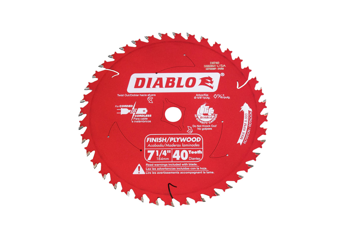 Diablo D0740A 7-1/4" x 40-Teeth Finish Saw Blade for Wood