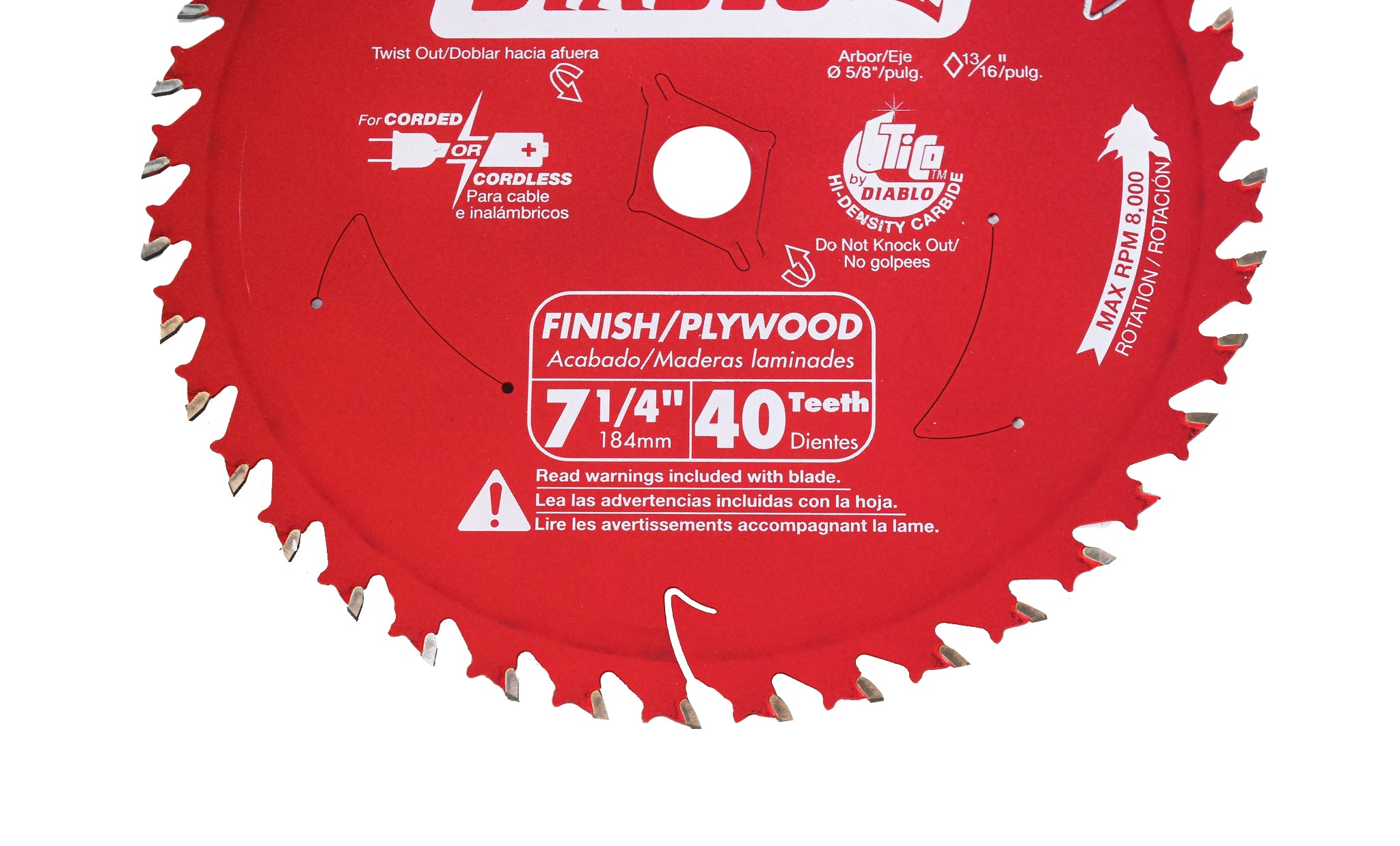 Diablo D0740A 7-1/4" x 40-Teeth Finish Saw Blade for Wood