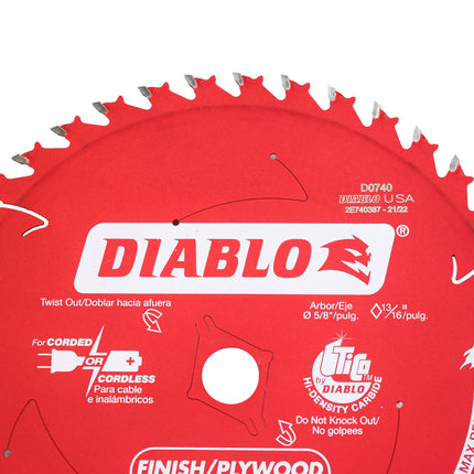 Diablo D0740A 7-1/4" x 40-Teeth Finish Saw Blade for Wood