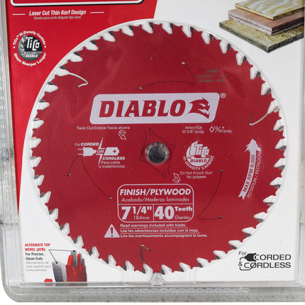 Diablo D0740X 7-1/4 in. x 40 Tooth Finish Saw Blade