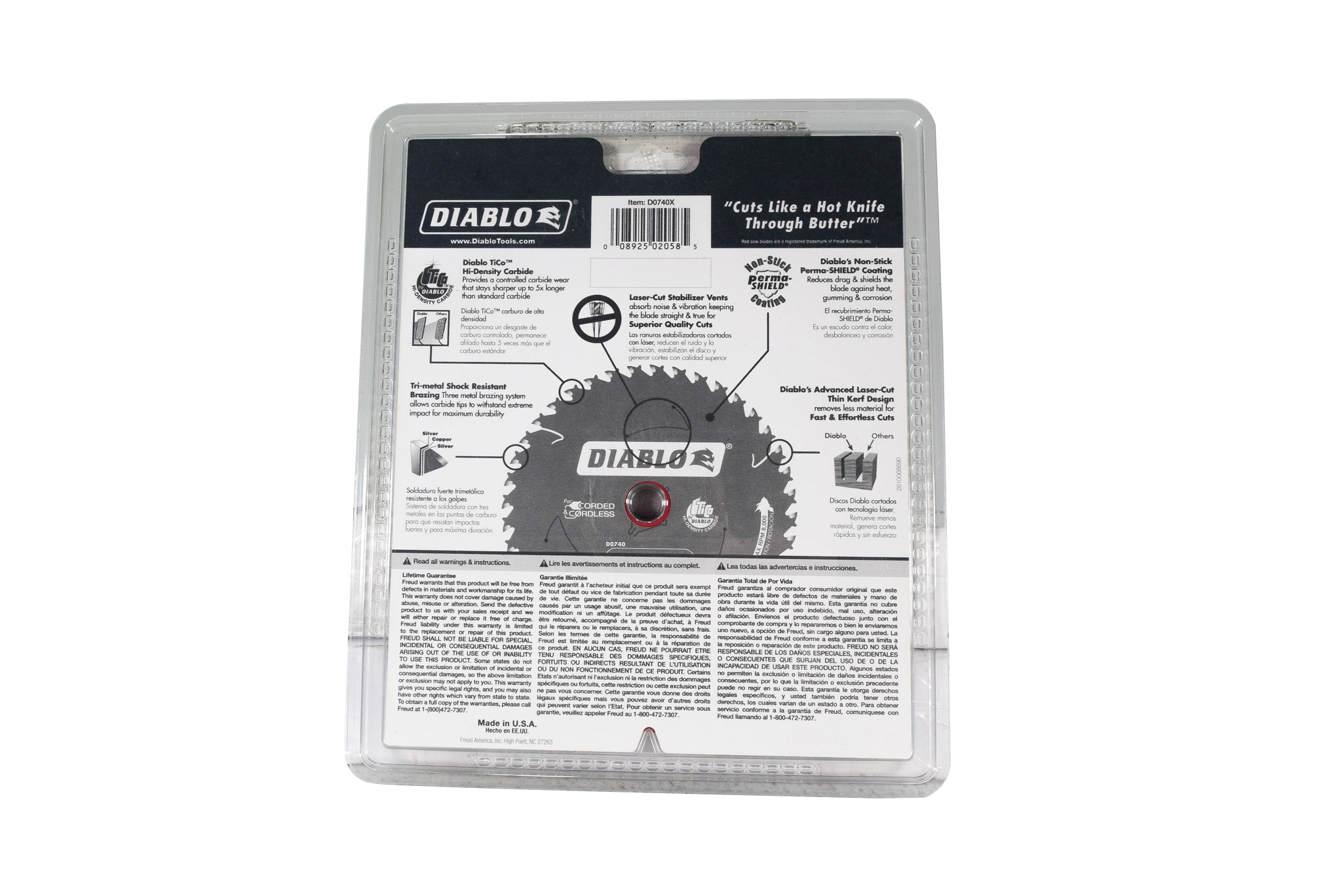 Diablo D0740X 7-1/4 in. x 40 Tooth Finish Saw Blade