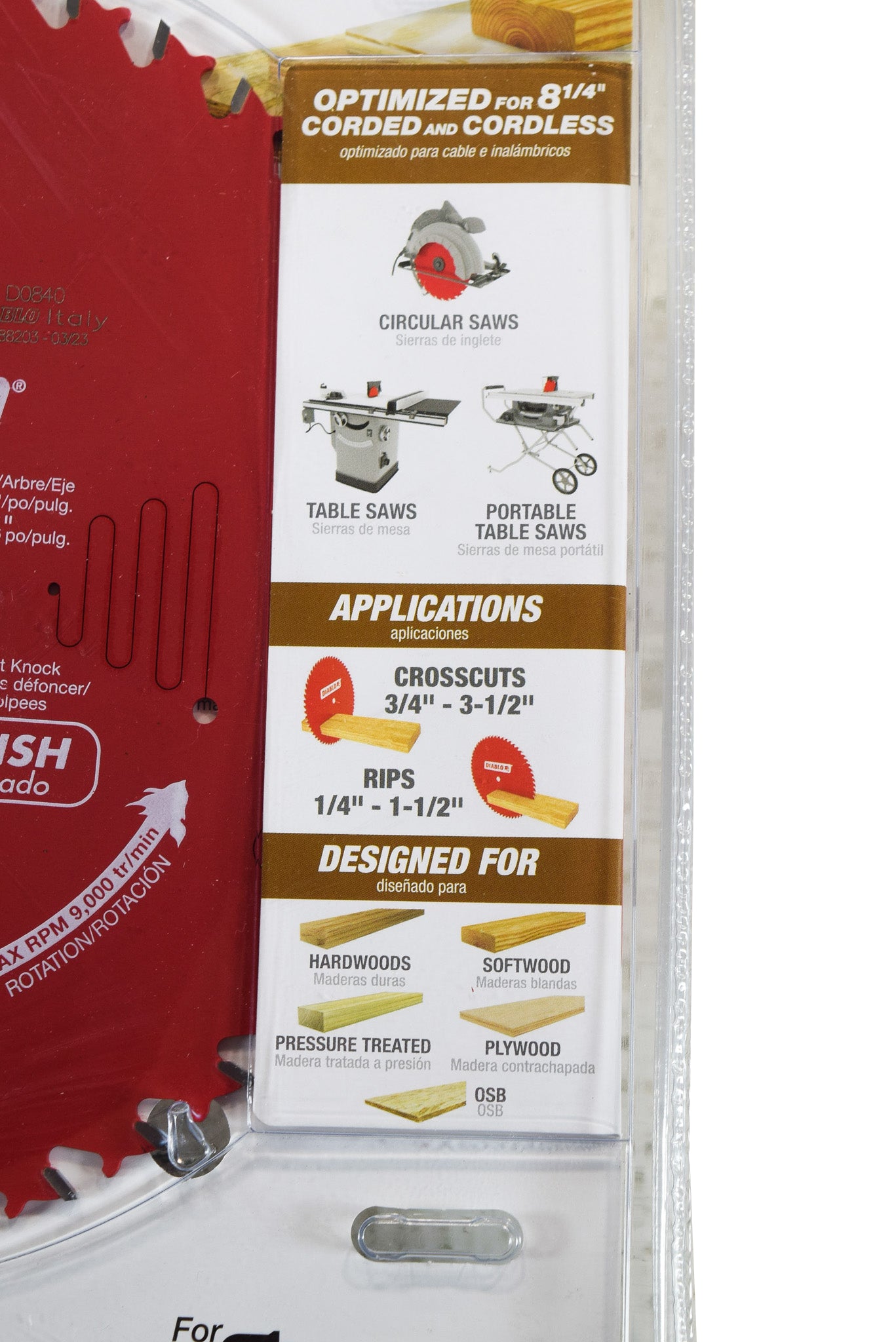 Diablo D0840X 8-1/4 in. x 40 Tooth Finishing Saw Blade