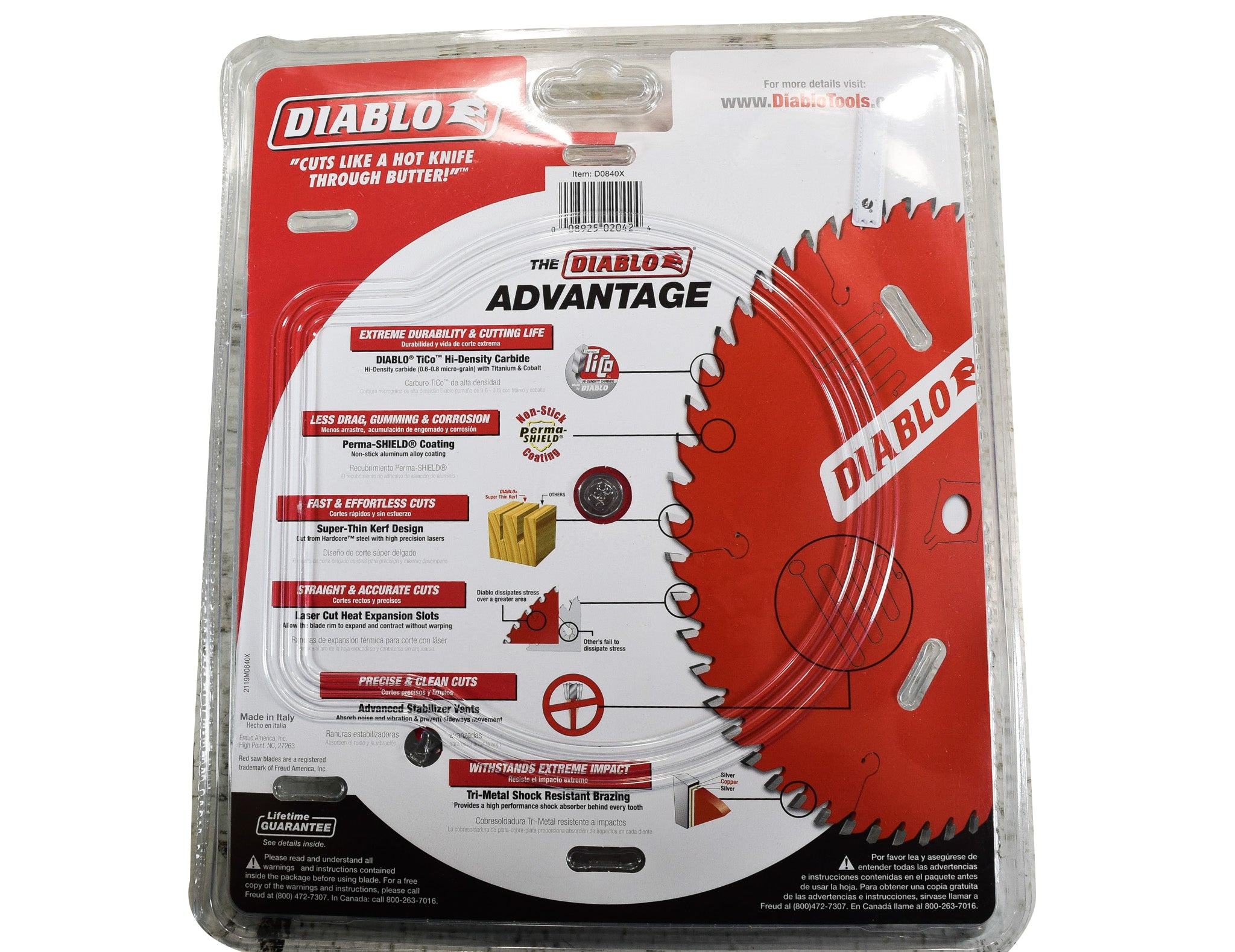 Diablo D0840X 8-1/4 in. x 40 Tooth Finishing Saw Blade