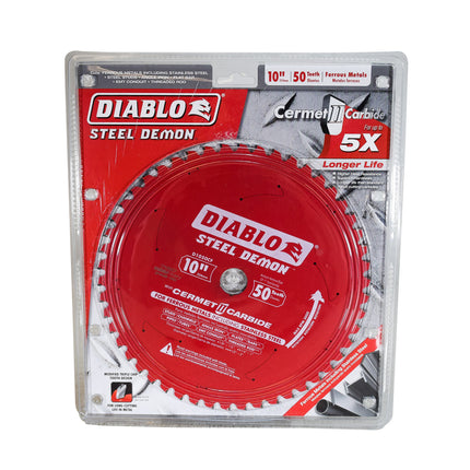 Diablo D1050CF 10" x 50-Teeth Steel Demon Cermet II Saw Blade for Medium Metal