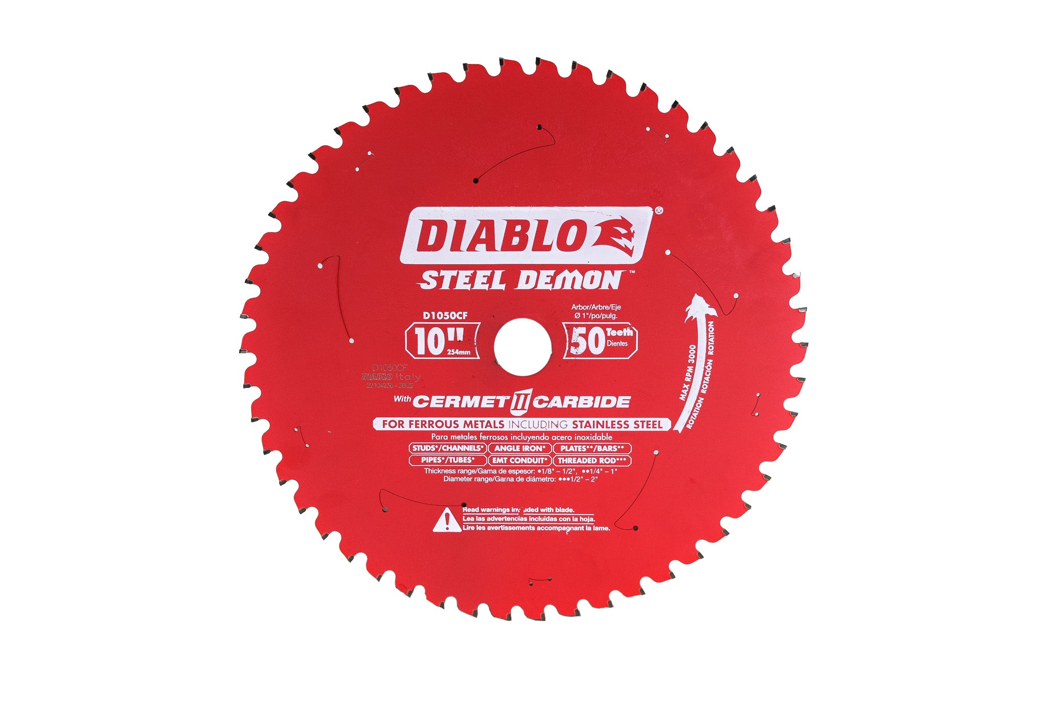 Diablo D1050CF 10" x 50-Teeth Steel Demon Cermet II Saw Blade for Medium Metal