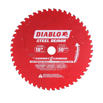 Diablo D1050CF 10" x 50-Teeth Steel Demon Cermet II Saw Blade for Medium Metal